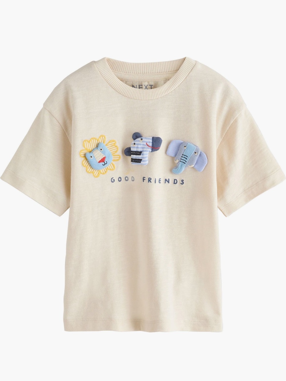 NEXT Kids' Safari Animal Appliqué Cotton T-Shirt